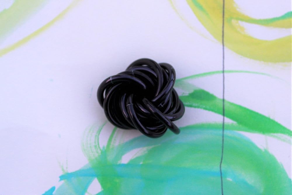 Möbii Fidget Ball (Solid Color): Quiet Mobius ADHD Anxiety Stim Stress Relief Toy Tool for Home Travel Office or Desk (Small, Full, Onyx)