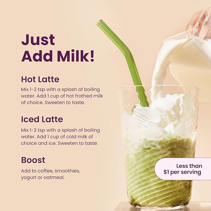 Blume Superfoods Latte - Matcha Powder with Coconut, Natural Caffeine, L-Theanine, All Day Energy & Focus, Sugar-Free, Moringa, Vegan, Organic Matcha Latte from Shizuoka Japan, Green Tea - 25 Servings