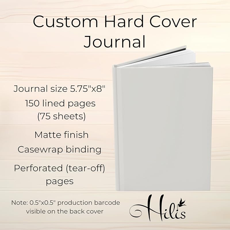 Hilis Personalized Birth Flower Journal, A5 Hardcover Lined Notebook for Writing, Daily Dream Wellness Travel Dairy Journaling Notebooks D88