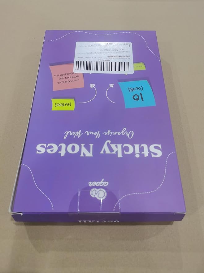 Sticky Notes Large 1000 Sheets,3 x 5'' Self-Stick Note Pads,Bright Colorful Sticky Notes 76x127mm,Super Sticking Memo Pads Clean Removal,Easy to Post Sticky Pads for Office Home School,10 Pack