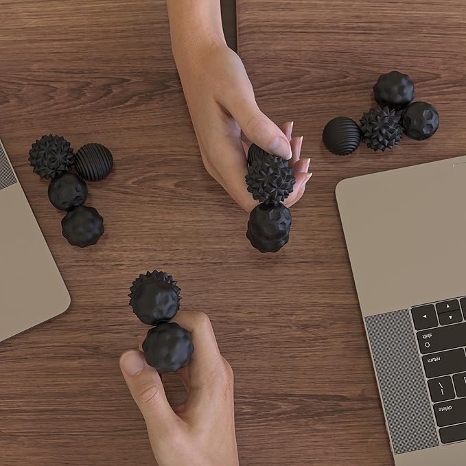 Magnetic Fidget Balls Toys, 8Pcs Silicone Sensory Stress Relief Toys for Adults & Teens with Autism, ADHD, Anxiety, Quiet Executive Desk Fidget Magnets Ball, Stocking Stuffers for Womens Mens Gifts