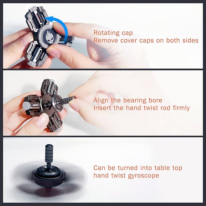 INNOPLUS Fidget Spinners, Fidget Spinner Gifts for Adults, Finger Hand Spinner, Metal Fidget Spinner, Fidget Toys, Fidgets for Teens, Stress Anxiety ADHD Relief Figets Toy, Luminous Night Effects