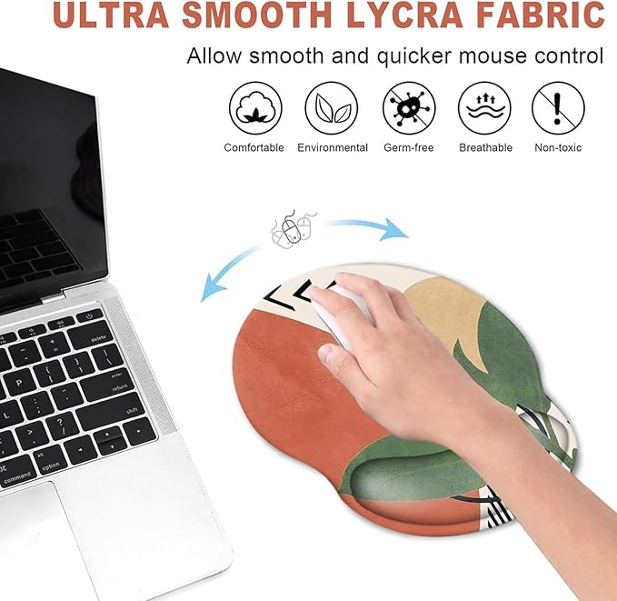 ToLuLu Mouse Pad Wrist Rest Support Gel, Ergonomic Mouse Pads with Non Slip PU Base, Mouse Wrist Rest Pad for Laptop Computer Home Office Working Gaming Pain Relief, Modern Abstract