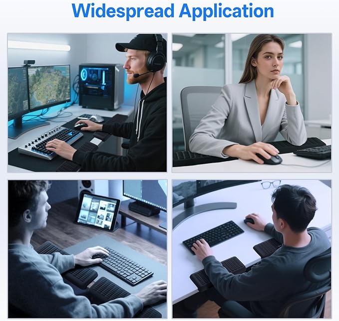 UnivoColors PostureUp L-Shaped Desk Wrist Rest & Elbow Rest, Non-Slip, Separate Design, Memory Foam Desk Edge Support, Ergonomic Design for Long-Hour Work (11.8 * 3.9 inch 2-Piece Set)