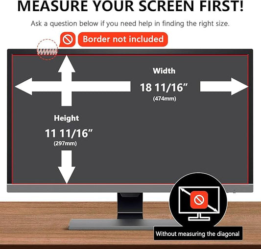 【2-Pack】22 Inch Computer Privacy Screen for 16:9 Monitors with Anti-Spy Anti-Glare Filter, Blue Light Blocking & Eye Protection, Removable Anti-Scratch HD Clarity Screen Protector
