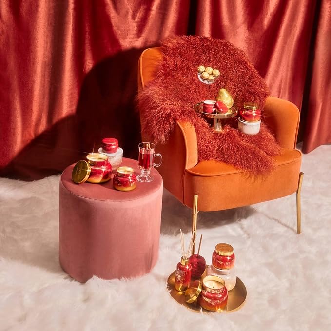 Capri Blue Glimmer Reed Diffuser Set - Includes Diffuser Sticks, Scented Oil, and Decorative Glass Bottle - Home Decor Room Freshener - Capri Blue Home Fragrance - Apple Cider Social (8 fl oz)