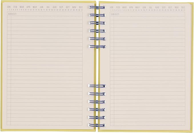 DesignWorks Ink Standard Issue Notebook No. 12 – 6" x 8.25" Undated Daily Planner & Writing Journal, 192 Lined Pages, Elastic Pen Holder, Small Notebook for Work & Journaling - Cobalt/Citron