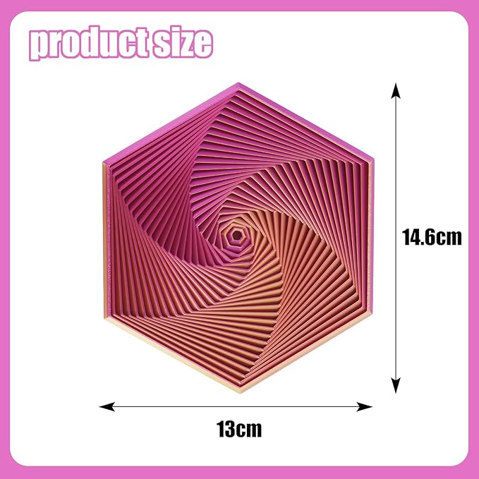 Fractal Fidget Hexagon, 3D Printed Hexagonal Toys,Hexagon Fidget Toy，Infinity Cube Fidget Toy 3D Printed Anxiety Toys for Stress Relief and Desk Fidgeting(5.75in)-B+C