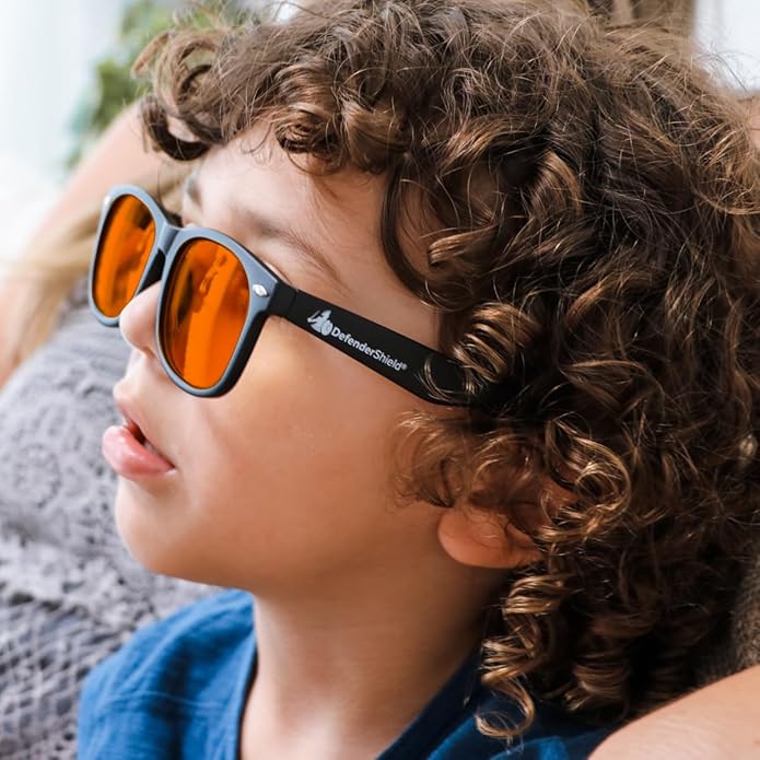 DefenderShield Kids Blue Light Blocking Glasses for Computer, Mobile, Video Games, Gaming