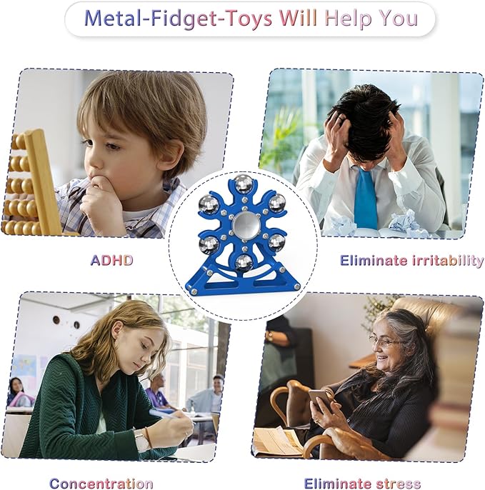 Desk-Fidget-Toys Ferris-Wheels-Spinner: Metal Kinetic-Fidget-Spinner 4mins, EDC-Toy Cool-Gadgets for School Office Christmas, ADHD Tools Gift Cool-Stuff Stress Relief Gift for Kid Children Teen Adult