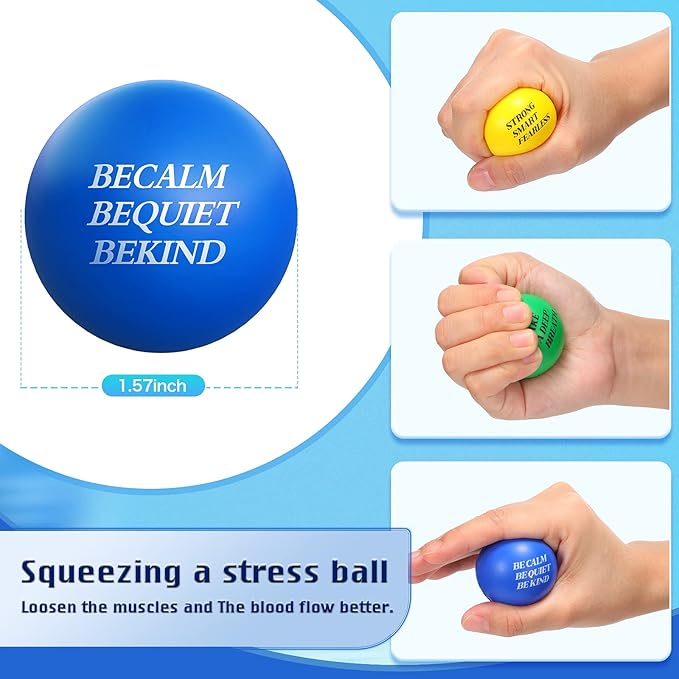 Kasyat 20 Pcs Motivational Stress Balls Bulk Colorful Stress Relief Balls with Inspirational Quotes Small Funny Foam Party Favors Gifts for Anger Fidget Relief Hand Exercise Motivating Supply