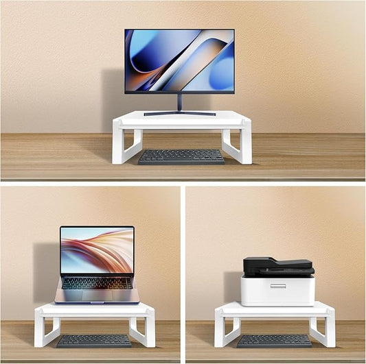 Monitor Stand Riser – 16-Inch Computer Monitor Stand with Multifunctional Slot, Multi-Purpose Desktop Storage for Laptop, Printer, TV