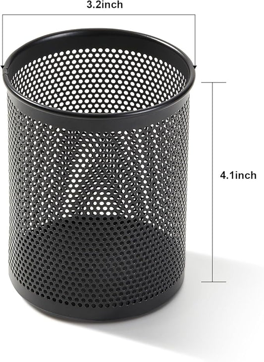 Comix Pen Holder Desk Organizer, Wire Mesh Pencil Cup with Foam Pad and Non-Slip Bottom Office Supplies Desk Accessories for Home Office School, 1 Pack