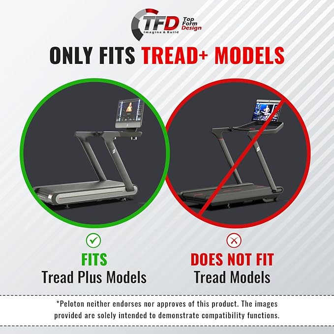TFD StepTray | Compatible with Peloton Tread Plus ONLY, Made in USA | Walking Desk Attachment Holder for Laptop, Tablet, Phone, & Book - Exercise Workstation - Peloton Treadmill Accessories (Black)