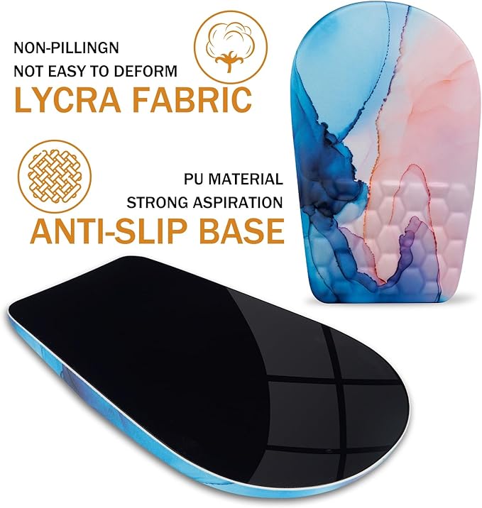 Ergonomic Mouse Pad Wrist Support,Upgrade Mousepad with Massage Design,Non-Slip PU Base Desktop Mouse Pads for Pain Relief, Computer, Office & Home,12 x 8 in（F-Pretty Marble）