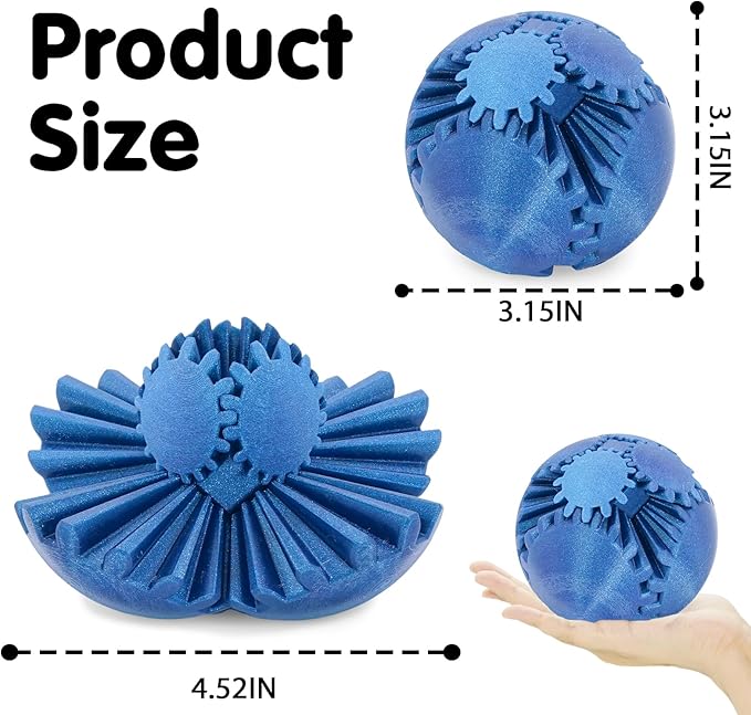 Gear Ball 3D Printed Cube Fidget Toy,Gear Sphere Fidget Toys,Sensory Toys for Stress and Anxiety Relief, Desk Toy Fidget Spinners,Stocking Stuffers for Adults & Kids Gift (Galactic Blue, 3.1 Inch)