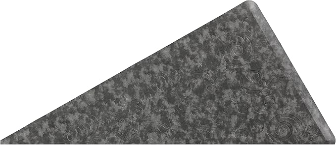 J&V TEXTILES Medallion Embossed Kitchen Mat Cushioned Anti Fatigue Floor Mat, Thick Non Slip Waterproof Kitchen Rugs and Mats,Heavy Duty Foam Standing Mat for Kitchen (Charcoal Gray, 20" X 39")