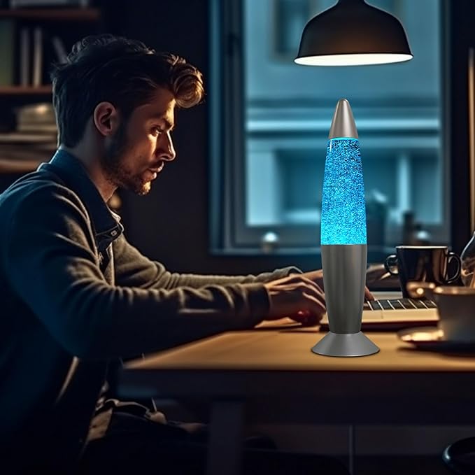 Glitter Color Changing Motion Lamp Perfect Christmas Thanksgiving Day Present for Adults and Kids LED Glitter Lamps with Rocket Feature for Cool Room Decor as Night Light