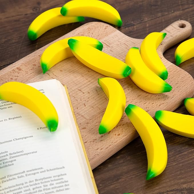 LovesTown 30PCS Banana Stress Toys, Stretchy Banana Fidget Toys Mini squishies Banana Toys for Stress Relief Kids Adults Party Favors