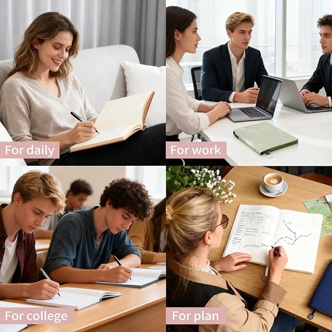 Lined Journal Notebook for Women A5 Softcover PU Leather Journals for Writing, 160 Pages Daily Journaling, College Ruled Notebooks for Work School, Business 6.38'' X 8.28'' Dark Grey