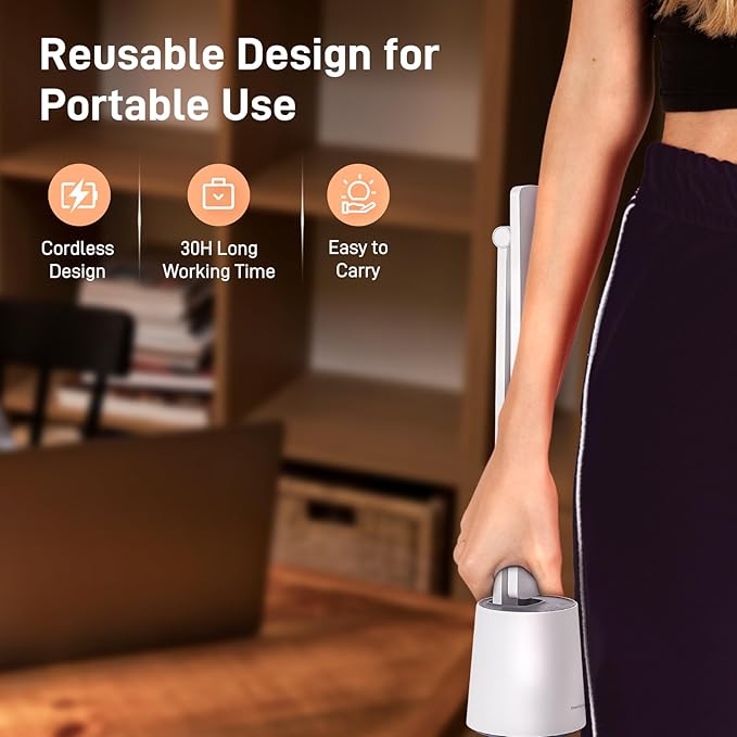 Pak LED Desk Lamp, Dimmable Eye-Caring Desk Light with 5 Color Modes & Brightness Levels, Portable Small Study Reading Table Lamp with Night Mode, Touch Control, Ideal for Home Office, Dorm, White