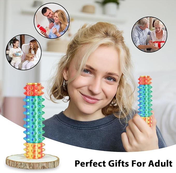 Little Pain Stim Ouchies Fidget Toys for Adults,3D Printed Spiky Pain Stim, Sensory Fidget for Stress & Anxiety Relief, ADHD, Autism,Office Desk Toys, Gifts for Men & Friends (Green Red)