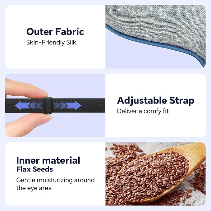 Heated Eye Mask for Dry Eyes, 20-Temp & 5-99 Min Therapy for MGD, Blepharitis Relief, Precision Steam Compress with Flaxseed