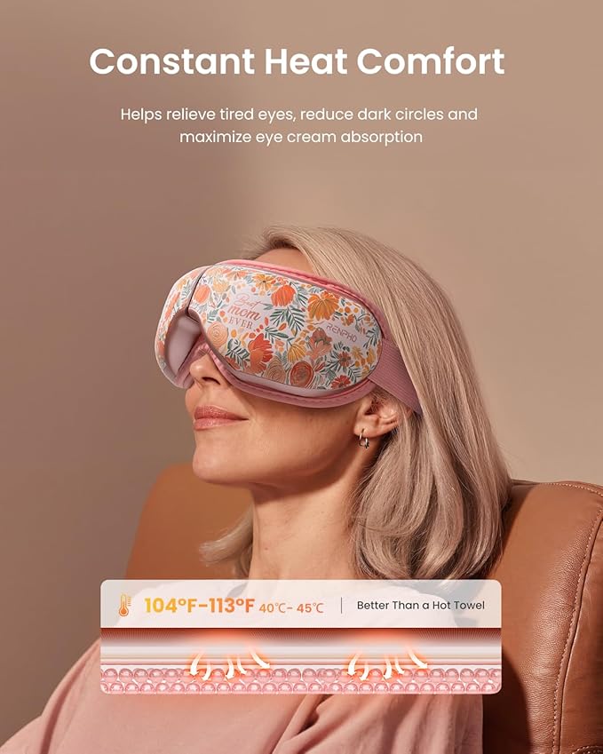 RENPHO Eyeris 1 Gifts for Mom, Eye Massager with Heat Birthday Gifts for Dad Women Men Her Him Eye Mask for Migraines, Eye Care, Migraine Relief