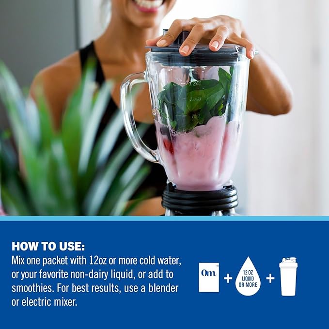 OM MUSHROOM SUPERFOOD Master Blend Mushrooms & Adaptogens, Creamy Vanilla Plant Protein, Single Serve, 10 Count, 10 Mushroom Complex, Lion's Mane, Ashwagandha, Stress Relief, GLP-1 Support