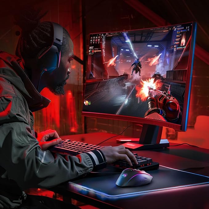 Redragon Wireless Gaming Mouse, MMO Gaming Mouse UP 16,000 DPI, 16 Macro Programmable Buttons, RGB Rechargeable with 12 Side Buttons, 70Hrs for PC Laptop MOBA FPS, M901P-KS