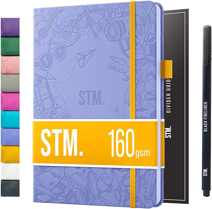 Bullet Dotted Journal Dot Grid Notebook | A5 Daily Journaling Notebooks for Personal Writing, Work, Women | 160gsm Thick Paper, Hard cover, Lay Flat Binding | 5x7 Journals Cuaderno Libretas de apuntes