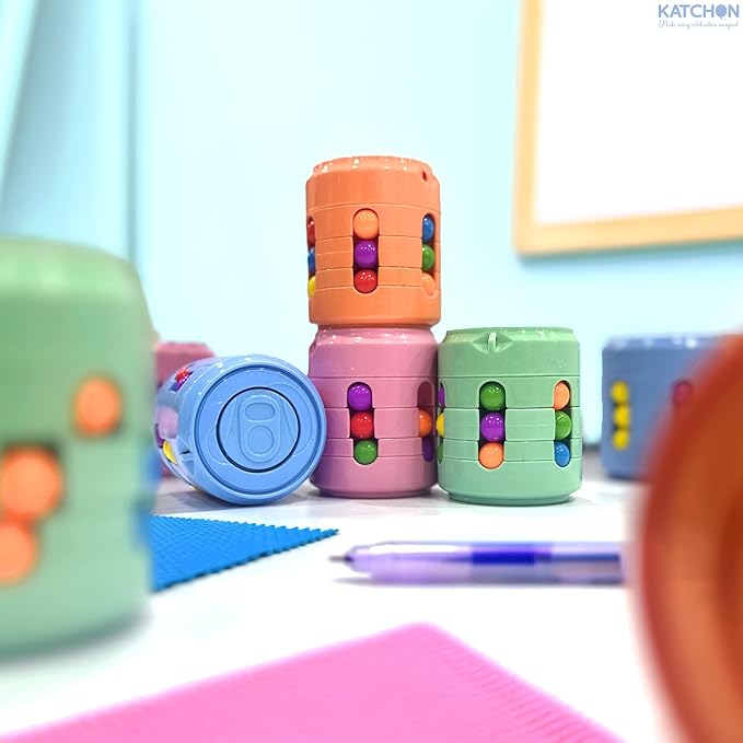 KatchOn, Rotating Fidget Toys – Pack of 12 | Magic Bean Puzzle Cube and Fidget Spinners for Kids, Adults | Fidget Toys Bulk, Classroom Prizes,Goodie Bag Stuffers, Birthday Party Favors for Kids 8-12