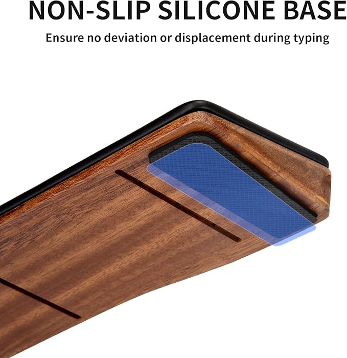 COLORCORAL Wrist Rest for Computer Keyboard Ergonomic Memory Foam Wrist Pad with Anti-Slip Rubber Base Wooden Keyboard Wrist Support for Typing Pain Relief