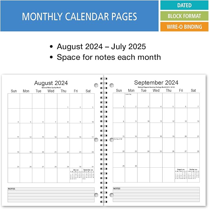 Elan Publishing Company Dated Student Planner: for Middle or High School August - June Dated for 2024-2025 Academic Year (Blue)