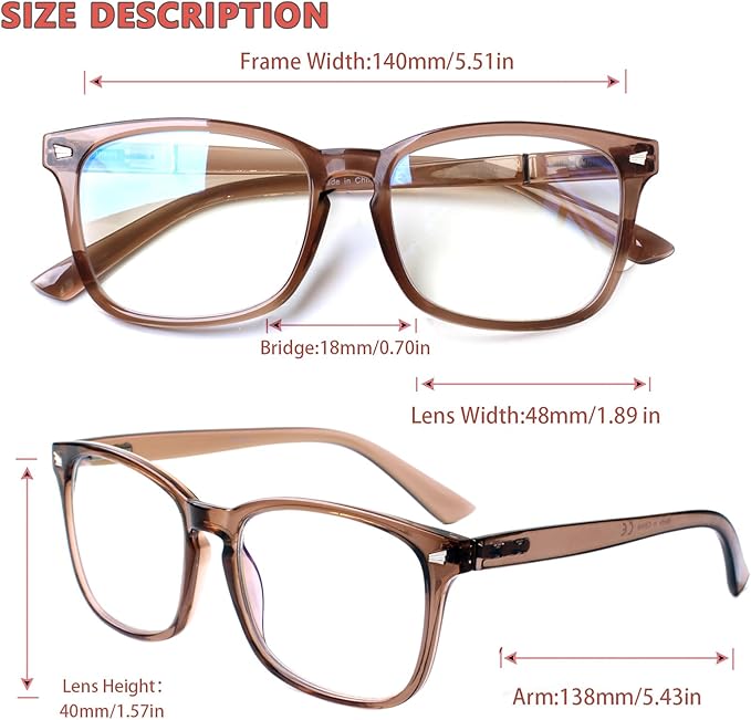 Henotin 4-Pack Blue Light Blocking Reading Glasses Women Men,Spring Hinge Computer Readers,Anti UV Ray Square Nerd Eyeglasses (4 Pack Mix, 3.50, Diopters)