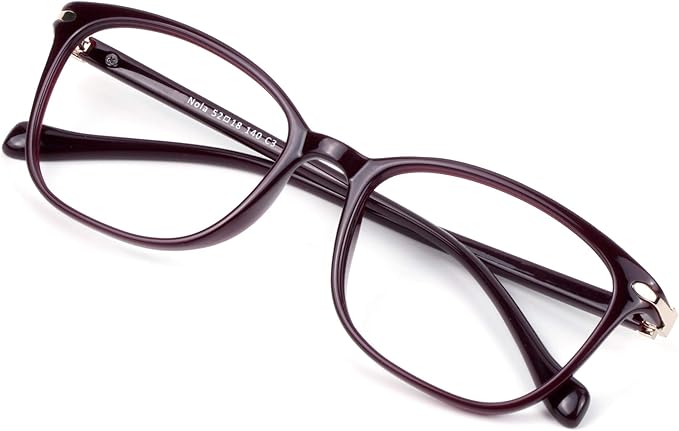 VisionGlobal Blue Light Blocking Glasses for Women/Men, Anti Eyestrain, Computer Reading, TV Glasses, Stylish Square Frame, Anti Glare(Red,+5.50 Magnification)