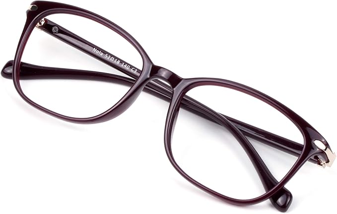 VisionGlobal Blue Light Blocking Glasses for Women/Men, Anti Eyestrain, Computer Reading, TV Glasses, Stylish Square Frame, Anti Glare(Red,+0.50 Magnification)