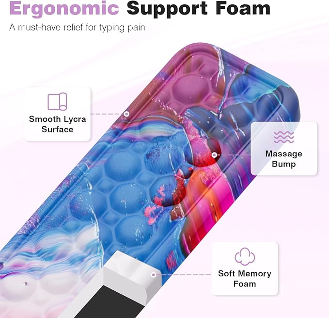 Ospelelf Ergonomic Wrist Rest for Computer Keyboard Pad, Large Arm Rest Wrist Support for Mouse, Relieve Wrist Pain, Multicolored