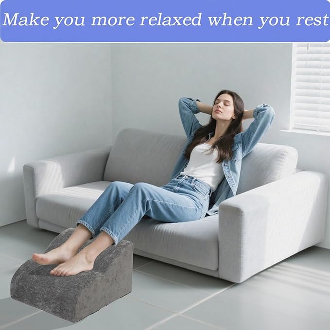 Foot Rest for Under Desk at Work.Multifunctional 3-Tier Foot Stool,with Washable Footrest.for Under Desk,Office Chair Gaming Chair & Sofa,Leg Elevation Pillow,Supports Posture -Dark Grey