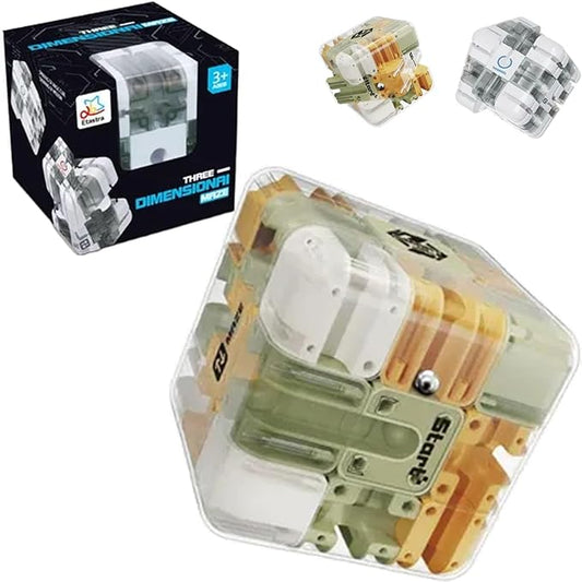 Large Labyrinth 3D Puzzle Maze Cube, Magic Cube Maze Ball Puzzle, Challenging Logic Puzzles Ball Stress Cubes, Stress Relief Toys Adults, Educational Focus Game Gift for Adults Teens (Style B)