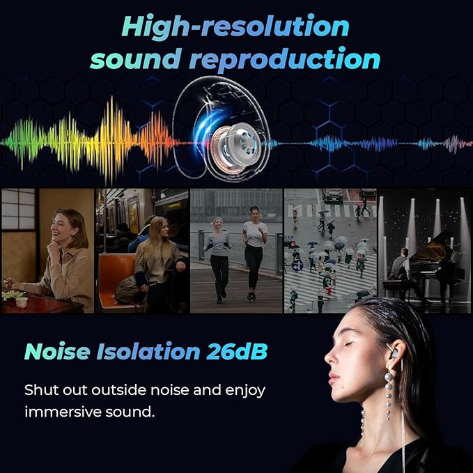 HiFiGo IEMs Juzear x Z Review Defiant in Ear Monitors, 1DD +3BA Hybrid Drivers IEM, HiFi Wired Earbuds, Gaming Earbuds with 3.5/4.4mm Detachable Cable for Musician Audiophile Gamer (Rainbow)