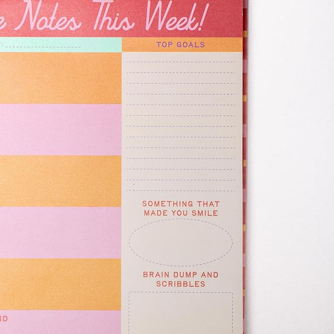 ban.do Weekly Planner Notepad, Mini Desk Planner, Undated Week Calendar, Weekly To Do List Notepad with 52 Sheets, Take Notes This Week