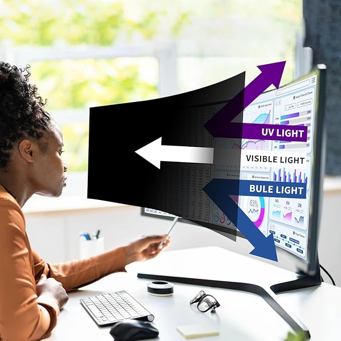 38 Inches Privacy Screen Filter for 21:9 Ultrawide Curved Monitor | Computer Privacy Shield | Anti Glare | Anti Blue Light Protector