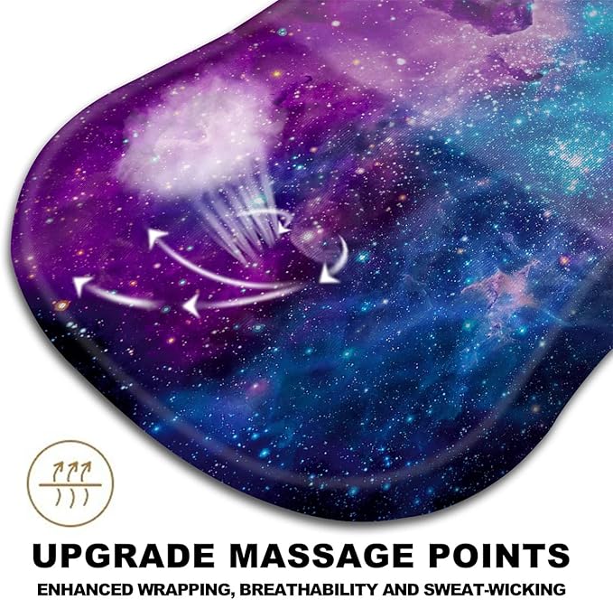 Mouse Pad Wrist Support, Ergonomic Mouse Pad with Massage Dot, Comfortable Computer Mouse Pad for Laptop, Wrist Rest Pain Relief Mousepad with Non-Slip PU Base for Office & Home, 12 x 8 in