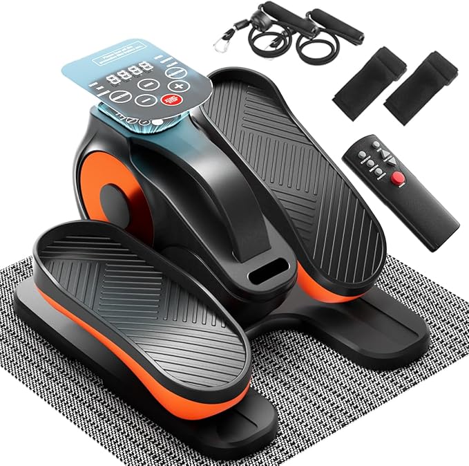 Under Desk Elliptical Machine, Electric Ellipse Leg Exerciser with Remote,Suitable for Leg Exercises for Elderly People ，12 Auto Modes &12 Adjustable Quiet