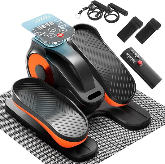 Under Desk Elliptical Machine, Electric Ellipse Leg Exerciser with Remote,Suitable for Leg Exercises for Elderly People ，12 Auto Modes &12 Adjustable Quiet