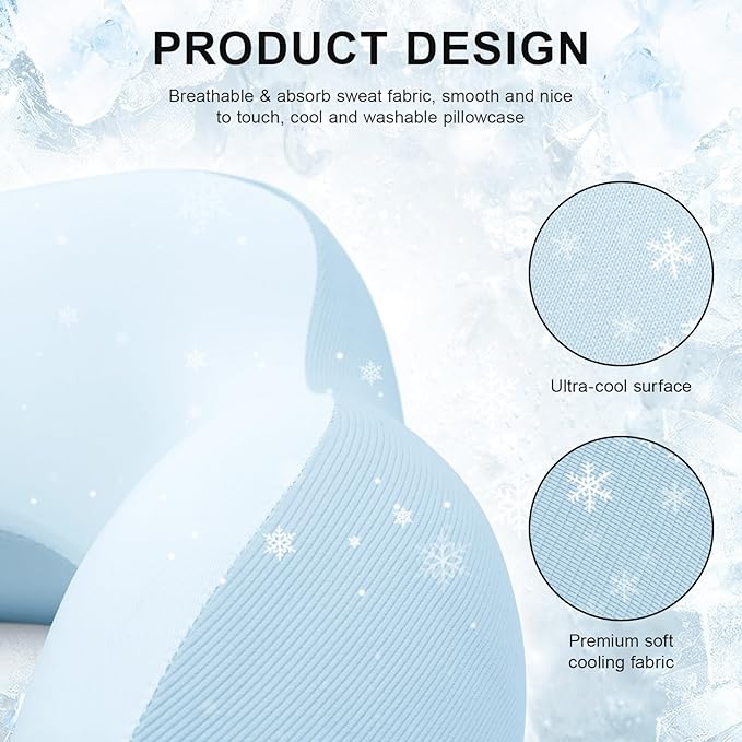 Travel Pillow for Airplane Memory Foam Neck Pillow, Soft & Support Travel Pillow with Storage Bag for Travelling, Sleeping Rest, Car, Train and Home Use (Blue)