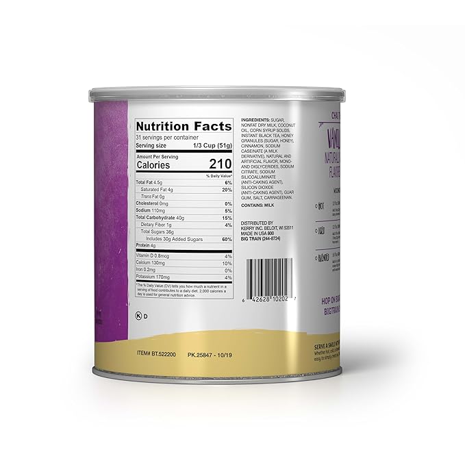 Big Train Vanilla Chai Tea Latte Beverage Mix, 1.9 Pound (Pack of 1)