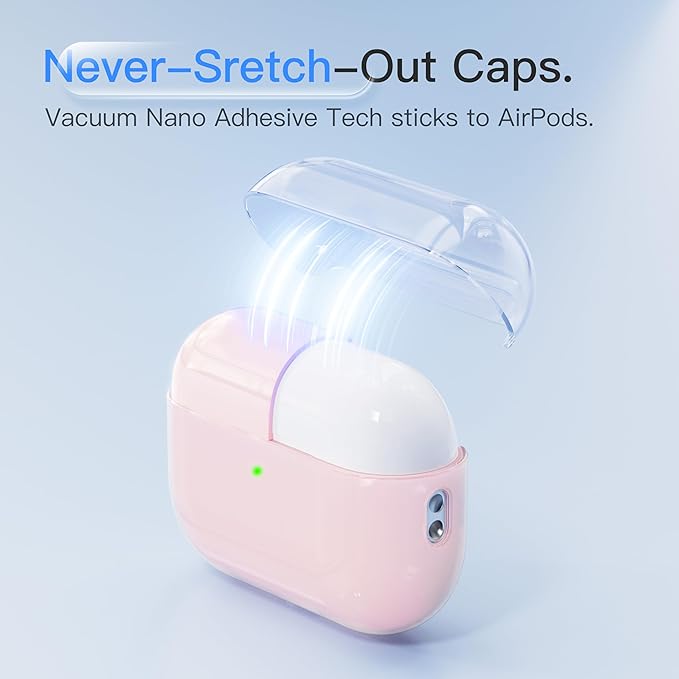 Case for AirPods Pro 3 Never-Sretch-Out DamonLight Shock-Proof Protective Semi Hard Silicone Case Compatible with Apple Airpods Pro 3rd Generation (Pink)