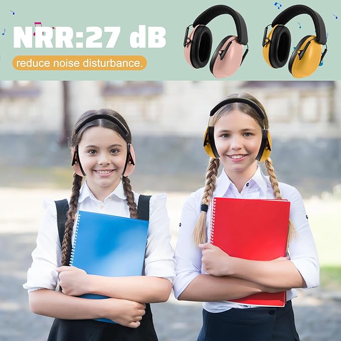 Amylove 12 Pcs Kids Ear Protection Noise Cancelling Headphones Ear Muffs Bulk 27db Adult Noise Reduction Hearing Earmuff(Universal Fit (kids & Adults),Classic Style,Happie Boho Color)